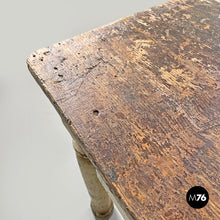 将图片加载到图库查看器,White painted wooden dining table with two drawers, late 1800s