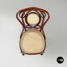 Load image into Gallery viewer, Wood and Vienna straw chairs with curl details, early 1900s