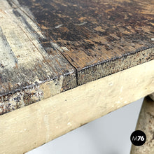 将图片加载到图库查看器,White painted wooden dining table with two drawers, late 1800s