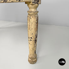 将图片加载到图库查看器,White painted wooden dining table with two drawers, late 1800s