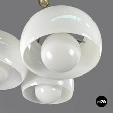 Load image into Gallery viewer, Glass and brass chandelier Triclinio by Vico Magistretti for Artemide, 1970s