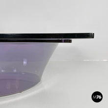 画像をギャラリービューアに読み込む, Coffee table in purple plexiglass and smoked glass, 1970s