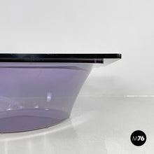画像をギャラリービューアに読み込む, Coffee table in purple plexiglass and smoked glass, 1970s
