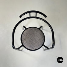 将图片加载到图库查看器,Black metal and grey fabric chairs, 1980s