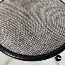 将图片加载到图库查看器,Black metal and grey fabric chairs, 1980s