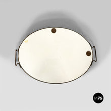 Load image into Gallery viewer, Tray with flowers in ceramic and metal, 1920s