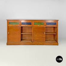 Load image into Gallery viewer, Wooden sideboard with stained glass drawers, 1930s
