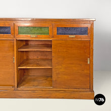 Load image into Gallery viewer, Wooden sideboard with stained glass drawers, 1930s