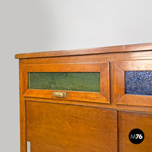 Load image into Gallery viewer, Wooden sideboard with stained glass drawers, 1930s