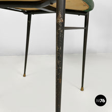 将图片加载到图库查看器,Chairs in rattan and green faux leather, 1960s