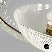 画像をギャラリービューアに読み込む, Transparent Murano glass and brass chandelier, 1940s