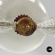 画像をギャラリービューアに読み込む, Transparent Murano glass and brass chandelier, 1940s