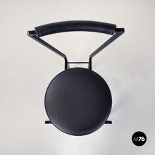 将图片加载到图库查看器,Chairs in black metal and rubber, 1980s