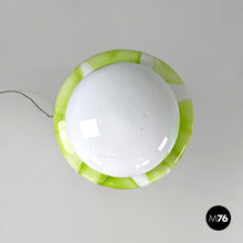 画像をギャラリービューアに読み込む, Floor lamp in green and white Murano glass, 1970s