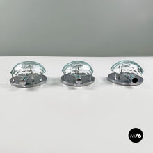 Charger l'image dans la galerie, Chromed metal and faceted glass wall lights, 1960s