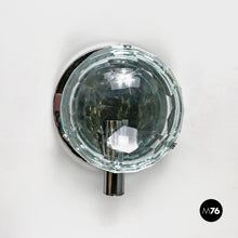 Charger l'image dans la galerie, Chromed metal and faceted glass wall lights, 1960s