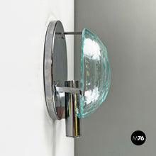 Charger l'image dans la galerie, Chromed metal and faceted glass wall lights, 1960s