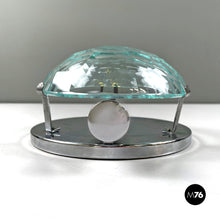 Charger l'image dans la galerie, Chromed metal and faceted glass wall lights, 1960s