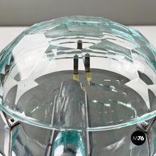 Charger l'image dans la galerie, Chromed metal and faceted glass wall lights, 1960s