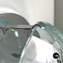 Charger l'image dans la galerie, Chromed metal and faceted glass wall lights, 1960s