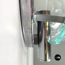 Charger l'image dans la galerie, Chromed metal and faceted glass wall lights, 1960s