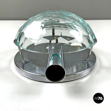 Charger l'image dans la galerie, Chromed metal and faceted glass wall lights, 1960s