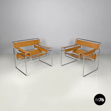 画像をギャラリービューアに読み込む, Light brown armchairs Wassily by Marcel Breuer for Gavina, 1970s