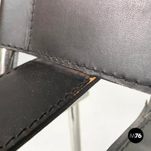 将图片加载到图库查看器,Black leather armchair Wassily or B3 by Marcel Breuer for Gavina, 1970s