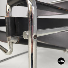 将图片加载到图库查看器,Black leather armchair Wassily or B3 by Marcel Breuer for Gavina, 1970s