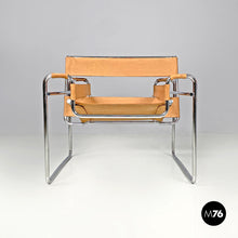 Load image into Gallery viewer, Brown fabric armchair Wassily or B3 by Marcel Breuer for Gavina, 1970s