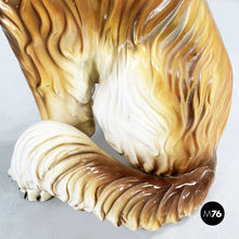 Load image into Gallery viewer, Sculpture of a sitting rough collie dog in ceramic, 1970s