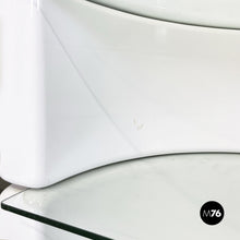 Load image into Gallery viewer, Modular bookcase in white fiberglass and glass by Astrarte, 1970s