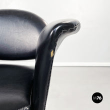 Load image into Gallery viewer, Armchair in black leather, 1970s
