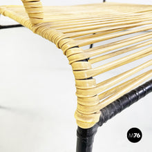 Load image into Gallery viewer, Outdoor chair in yellow scooby and black metal, 1960s