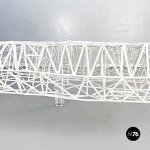 Load image into Gallery viewer, Outside coffee table in white tubular metal, 2000s