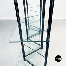 将图片加载到图库查看器,Black metal and glass bookcase, 1990s