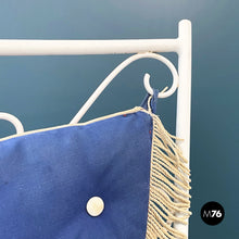 画像をギャラリービューアに読み込む, Garden bench in white wrought iron and fabric, 1960s