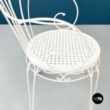 Load image into Gallery viewer, White iron garden chairs with curls, 1960s
