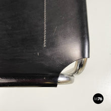 将图片加载到图库查看器,Chairs in black leather and tubular metal, 1980s