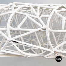 Load image into Gallery viewer, Outside coffee table in white tubular metal, 2000s