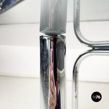 画像をギャラリービューアに読み込む, Coffee table with smoked glass and chromed steel, 1970s