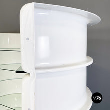 Load image into Gallery viewer, Modular bookcase in white fiberglass and glass by Astrarte, 1970s