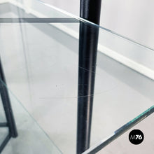 将图片加载到图库查看器,Black metal and glass bookcase, 1990s