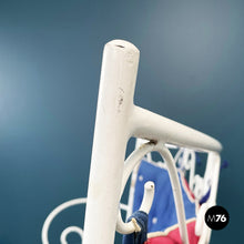 画像をギャラリービューアに読み込む, Garden bench in white wrought iron and fabric, 1960s