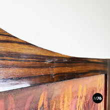 Load image into Gallery viewer, Three-door screen hand painted on fabric and wood, early 1900s