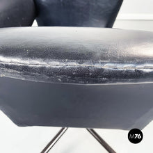 Load image into Gallery viewer, Armchair in black leather, 1970s