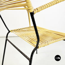 Load image into Gallery viewer, Outdoor chair in yellow scooby and black metal, 1960s