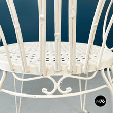 Load image into Gallery viewer, White iron garden chairs with curls, 1960s