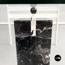 画像をギャラリービューアに読み込む, Square coffee table in glass, iron and marquinia marble, 1980s