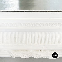 画像をギャラリービューアに読み込む, Large rectangular mirror with white wooden frame, 1990s